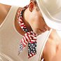 MiraCool Wavy American Flag Cooling Bandana Summer Heat Cooling For Neck or Head. Ideal For Pets Too
