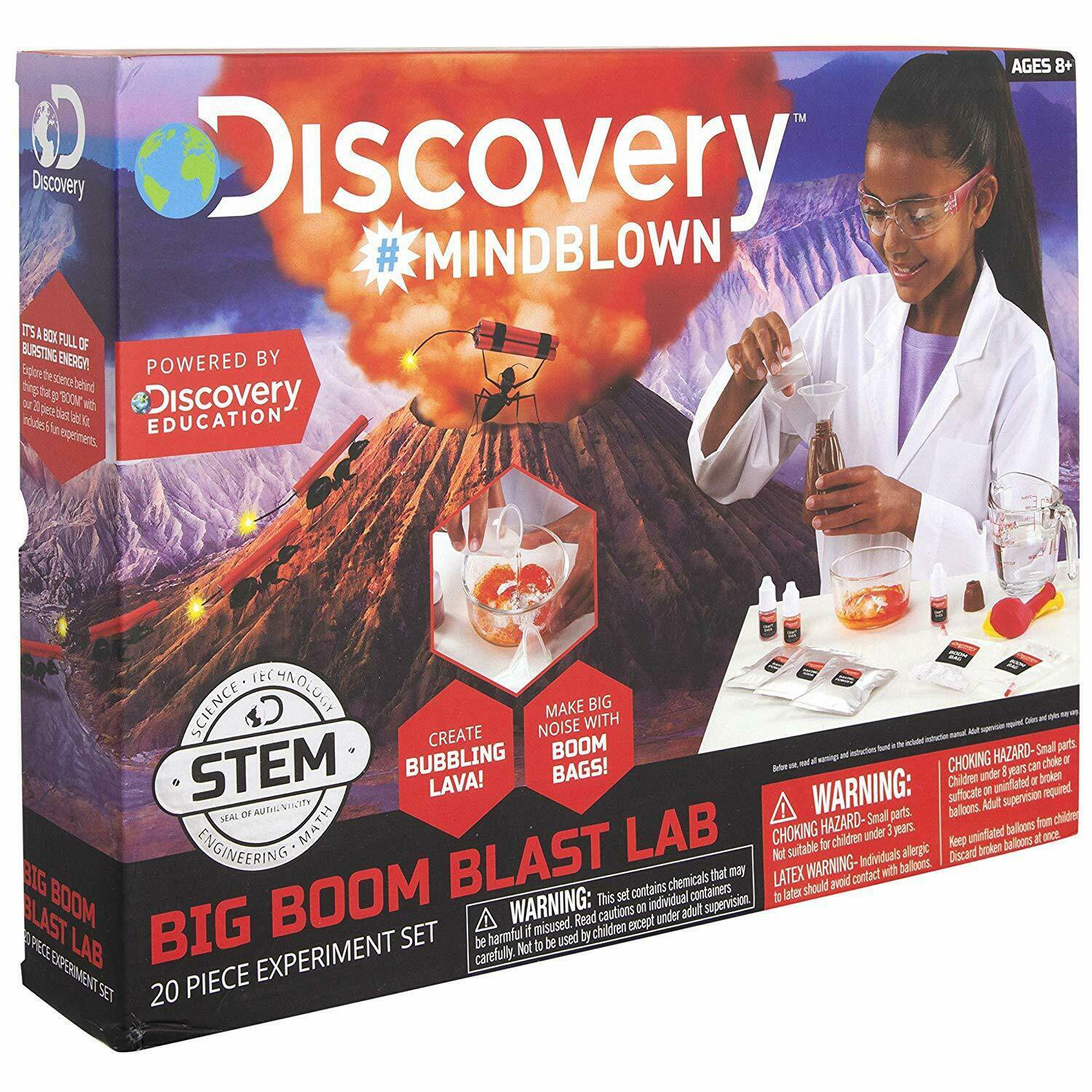 Discovery Mindblown Big Boom Blast Lab 20 Piece Science Experiment Kit