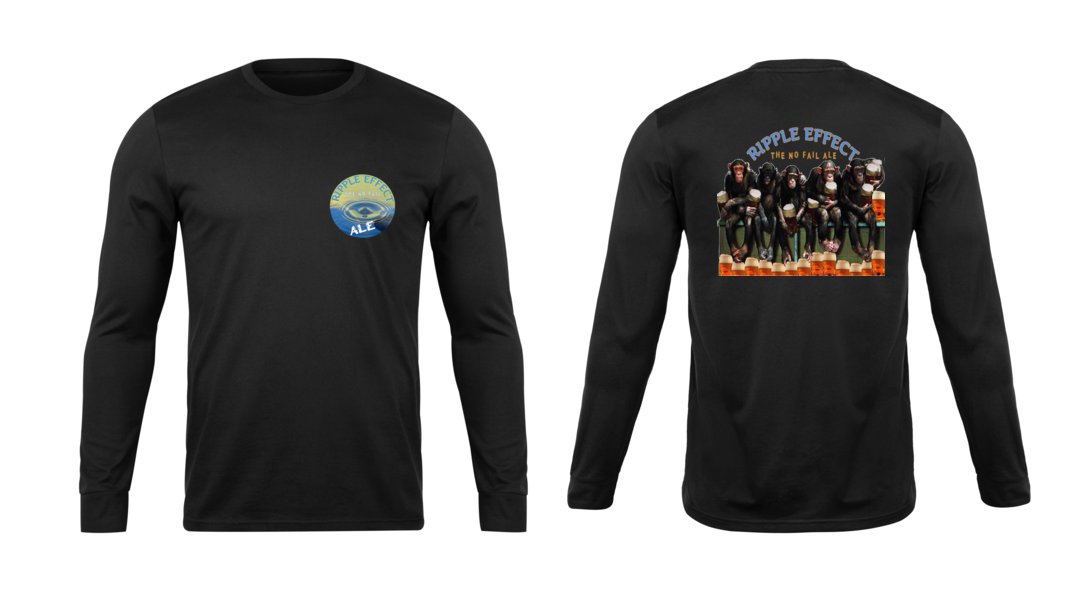 Ripple Effect Monkey See Monkey Do The No Fail Ale Long Sleeve Black Tee Shirt