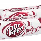 Diet Dr Pepper Soda, 12 fl oz cans, (2) 12 packs
