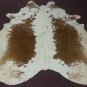 Gorgeous Brown on White Cowhide Rug - Apx 35 Sq. Ft.