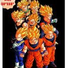 DRAGONBALL Z SUPER SAIYAN GOKU VEGETA GOHAN FIGURE FLEECE BLANKET 2 SIZE 50"X60"