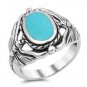 Genuine Turquoise Dragon Fly Sterling Silver Ring
