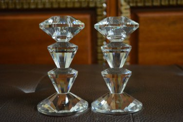 crystal candle holder set