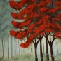 Red tree oil painting