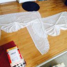 2 Pieces of German Lace Curtains with Cinched Ribbon