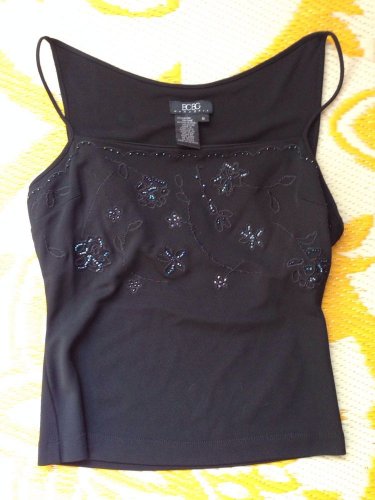 Bcbg Max Azria Black Beaded Cami Small S