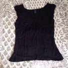 Gap Silky Black Empire Waist Sheer Top Size 2