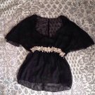 Beautiful Flowy Silky Boho Crochet Empire Waist Top XS