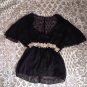 Beautiful Flowy Silky Boho Crochet Empire Waist Top XS