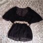 Beautiful Flowy Silky Boho Crochet Empire Waist Top XS