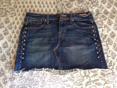 Levi's Premium Studded Frayed Denim Skirt Size 26