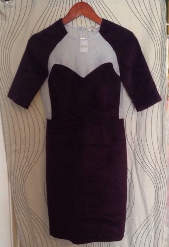 NWT OPENING CEREMONY Raglan Sleeve Mesh Panel bordeaux short sleeve dress size 2