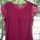 Alice And Olivia Rose Pink Silk Ruffle Cotton T-Shirt Small S