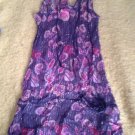 Choice By Calvin Klein Brown Patterned Silk Metallic Cami Tunic  Medium M