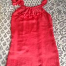 Twelfth Steet Cynthia Vincent Silky Coral Ruffle Sleeveless Top Size P