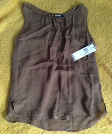 NWT DKNY Brown Silk Camisole Size 4 Orig. $125