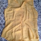 Jaclyn Smith Yellow Silk Sleeveless Button Down Blouse Size S