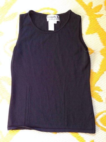 Vintage Joseph A Black Knit Shell Top Medium M