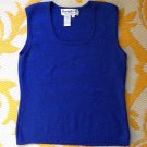 Vintage Joseph A Blue Silk Metallic Shell XL