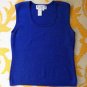 Vintage Joseph A Blue Silk Metallic Shell XL