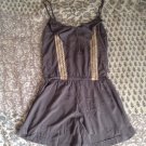 Target Xhilaration Gray Boho Ruffle Lace Romper Medium M