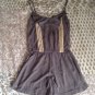 Target Xhilaration Gray Boho Ruffle Lace Romper Medium M