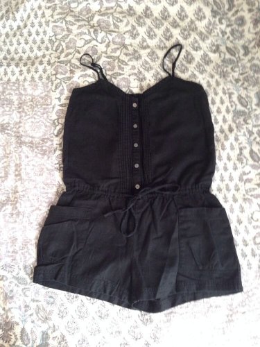 Old Navy Black Linen Romper Small S Festival Fashion