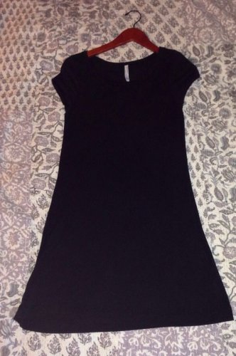 Old Navy Mod Punk Black Cap Sleeve T-shirt Dress Small
