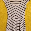H & M Black & White Striped Skater Dress Cap Sleeves Eur 38 US 8 Fits Like S 2
