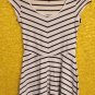 H & M Black & White Striped Skater Dress Cap Sleeves Eur 38 US 8 Fits Like S 2