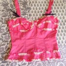 Max Azria Collection Cotton Pink Corset Bustier Top Small S 2