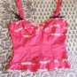 Max Azria Collection Cotton Pink Corset Bustier Top Small S 2