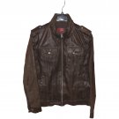 Levi's Zip Military Trucker 100% Leather Jacket Dark Brown LM3R6400, Medium