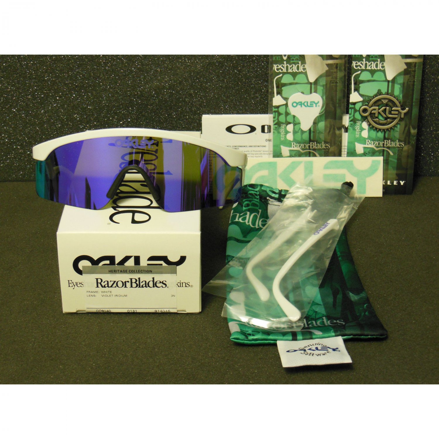 Oakley Heritage Collection Razor Blades Retro Sunglasses, White/Violet ...