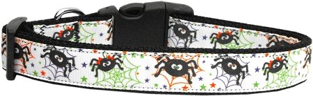 NEW Silly Spiders Size Medium (10" - 18") Dog Collar Halloween Soft Nylon