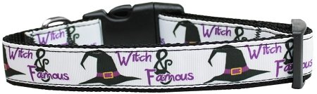 NEW WITCH & FAMOUS Dog Collar Size Large (18" - 26") Halloween Soft Nylon