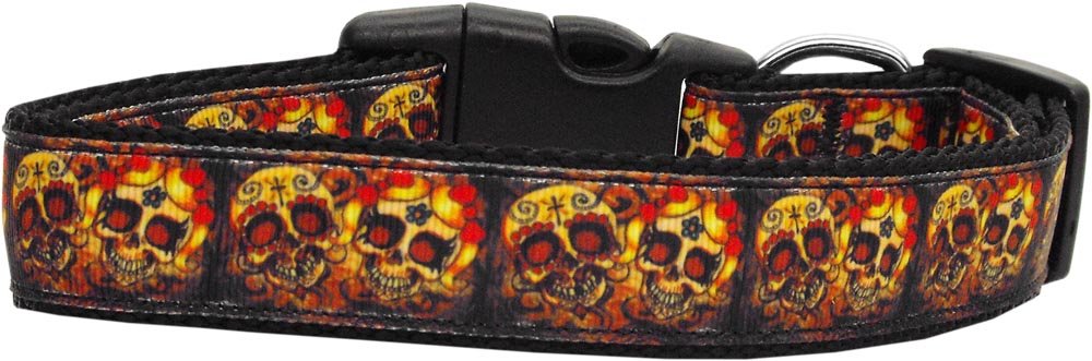 NEW SKULL LOVE Size Medium (10" - 18") Soft Dog Collar