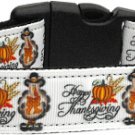 NEW HAPPY THANKSGIVING SIZE LARGE Dog Collar Soft Nylon
