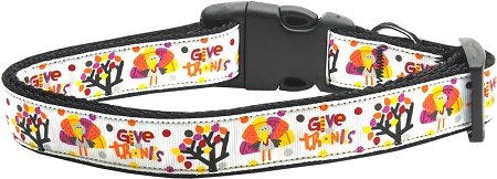 NEW GiVE THaNKS SIZE MEDIUM Thanksgiving Dog Collar Soft Nylon