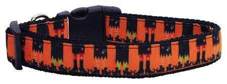 NEW SCARY WITCHES Size Medium (10" - 18") Dog Collar Halloween Soft Nylon