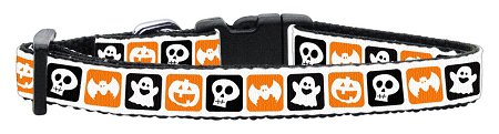 NEW HALLOWEEN SQUARES Dog Collar Size XSmall & Small Soft Dog Collar