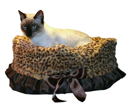 Small Reversible Pet Carrier Bag, Pet Bed & Car Seat 3-In-1 Brown Cheetah
