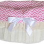 Pet Travel Carrier, Bed & Car Seat REVERSIBLE Snuggle Bugs White with Pink Chevron