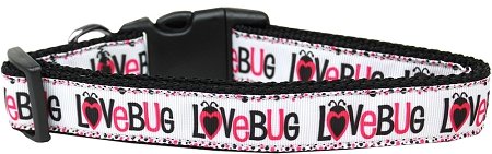 Dog Collar LOVE BUG SIZE MEDIUM (10" - 18") Soft Dog Collar