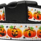 NEW PUMPKIN FACES WHITE Size Large (18" - 26") Halloween Soft Dog Collar Halloween