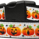 NEW PUMPKIN FACES WHITE Size XSmall (6"-10") & Small (10"-14") Halloween Soft Dog Collar