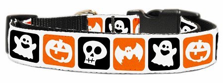 NEW HALLOWEEN SQUARES Size Medium (10" - 18") Soft Dog Collar