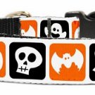NEW HALLOWEEN SQUARES Size Medium (10" - 18") Soft Dog Collar