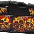 NEW LOVELY SKULLS Size Large (18" - 26") Halloween Soft Dog Collar